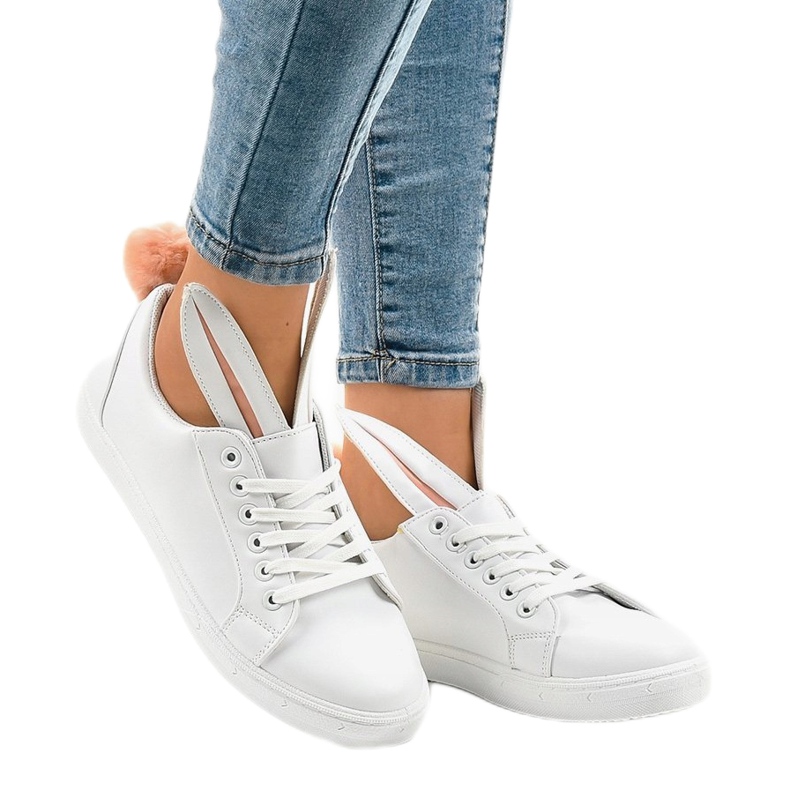 Białe trampki króliczki R110 2