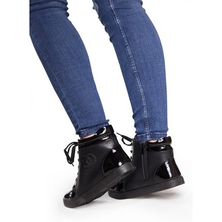 Wysokie Trampki Sneakersy R18 Czarny czarne 2