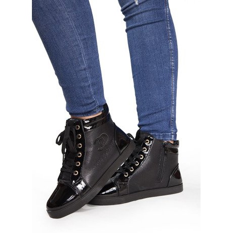 Wysokie Trampki Sneakersy R18 Czarny czarne 1