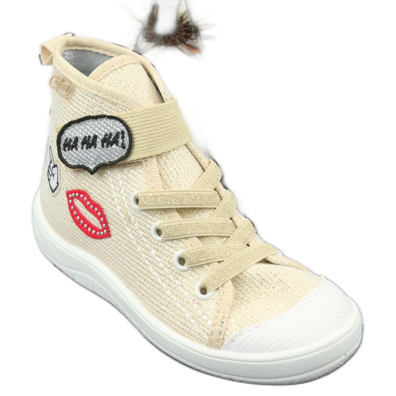 Befado obuwie dziecięce 268X069 czerwone szare żółte 1