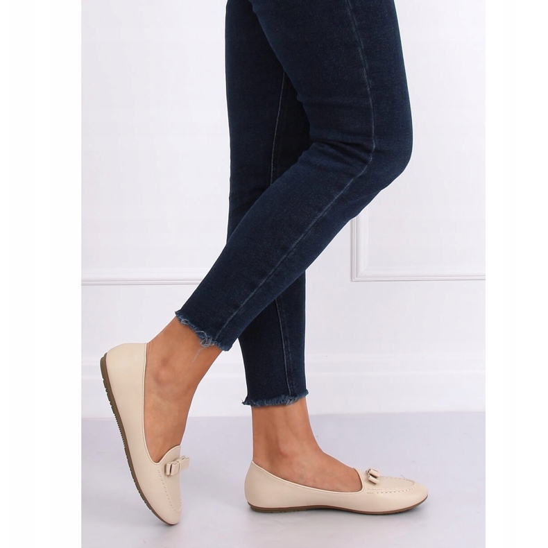 Mokasyny damskie beżowe A8637 Beige beżowy 2