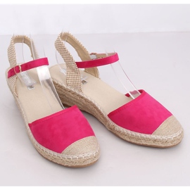 Espadryle na koturnie fuksjowe LLI-3M85 Fuchsia różowe 1