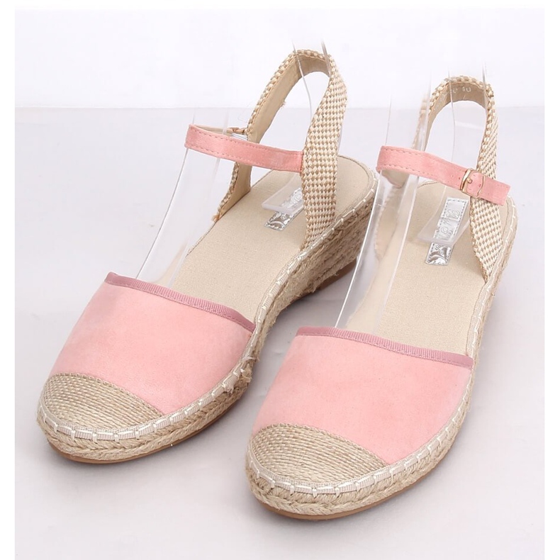 Espadryle na koturnie różowe LLI-3M85 Pink 1