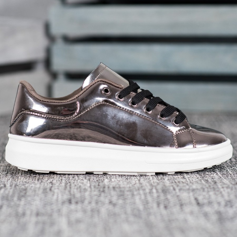 Bona Błyszczące Buty Na Platformie brązowe wielokolorowe 2