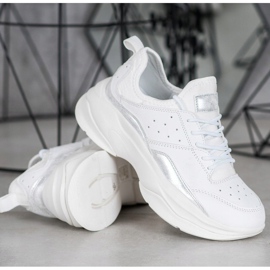 Kylie Wygodne Sneakersy Na Platformie białe szare 2