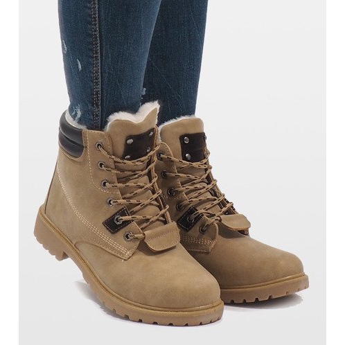 Camel ocieplane traperki D494C-8 brązowe 2