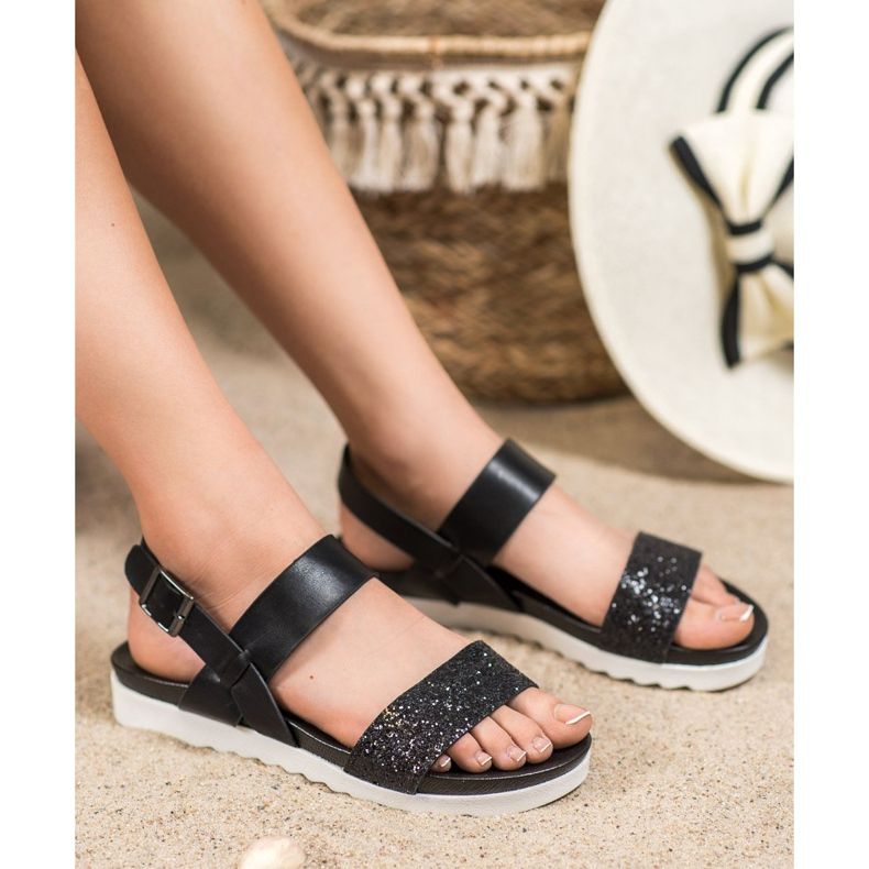 Filippo Czarne Sandałki Na Platformie 1