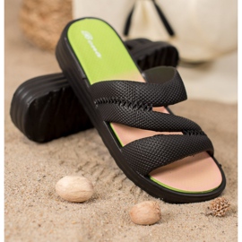 Bona Wygodne Czarne Klapki 1