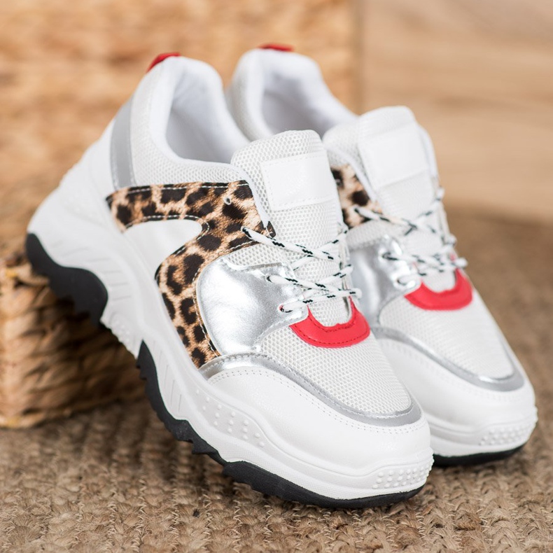 SHELOVET Modne Sznurowane Sneakersy białe 1