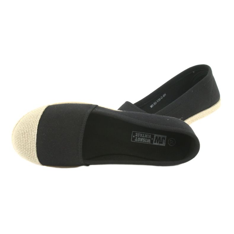 Wishot Espadryle balerinki 32-130 czarne 5