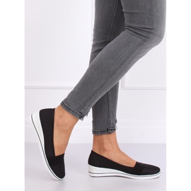 Baleriny na koturnie czarne S81B001 Black 1