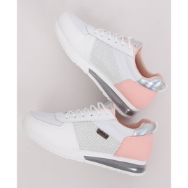 Buty sportowe damskie biało-różowe C013 Blanco białe 3