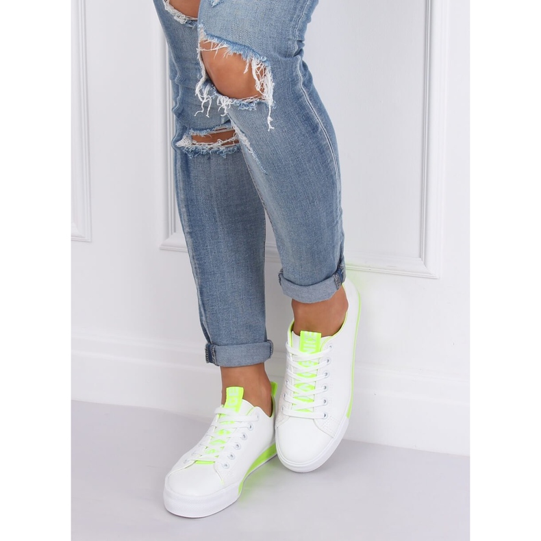 Trampki damskie biało-zielone A88-23 Green białe 2