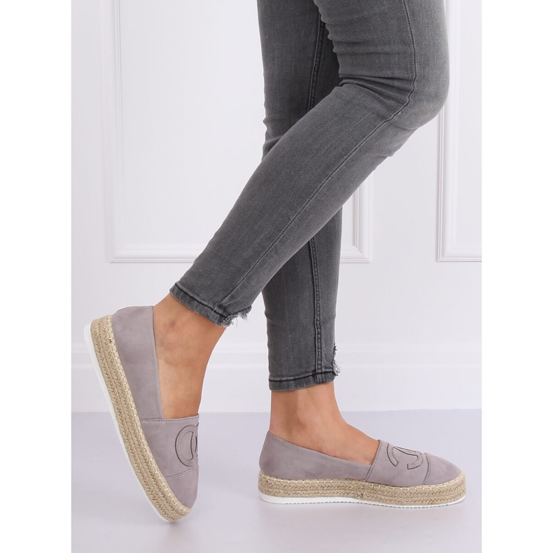 Espadryle damskie szare T341P Grey 1
