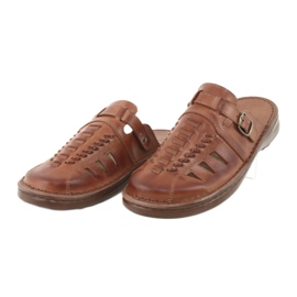 Klapki męskie Naszbut 044 brąz brązowe 3