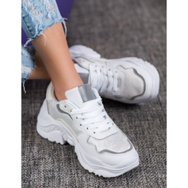 SHELOVET Lekkie Sneakersy białe 3