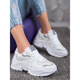 SHELOVET Lekkie Sneakersy białe 4