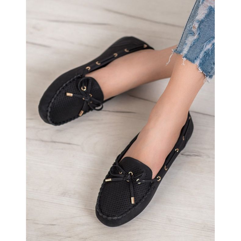 Diamantique Mokasyny Z Eko Skóry czarne 2