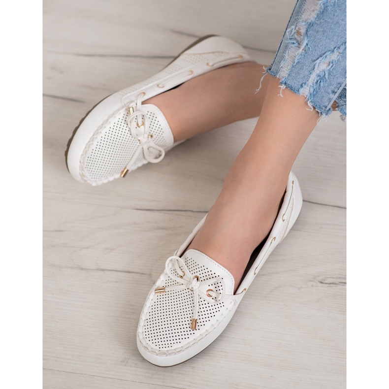 Diamantique Mokasyny Z Eko Skóry białe 1