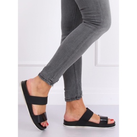 Klapki z gumowymi paskami czarne CK66P Black 2