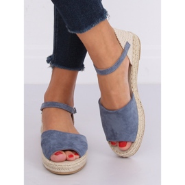 Espadryle wyciete niebieskie BB28P Blue brązowe 1