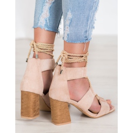 Seastar Wiązane Sandały Na Słupku brązowe 1