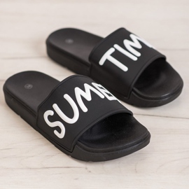 SHELOVET Gumowe Klapki czarne 2