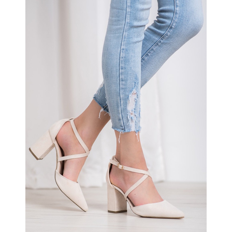 Diamantique Czółenka Na Słupku brązowe 1