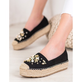 Seastar Espadryle Z Ozdobami czarne 2