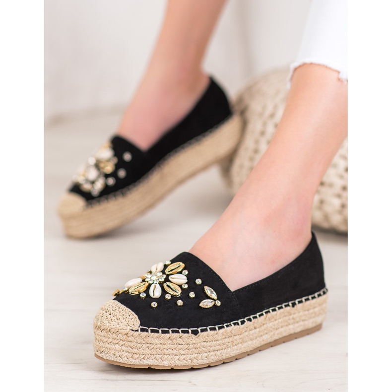 Seastar Espadryle Z Ozdobami czarne 2