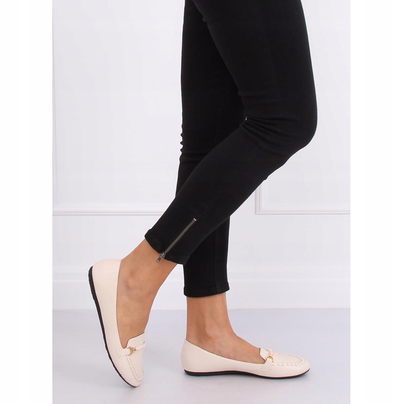Mokasyny damskie beżowe A8636 Beige beżowy 2