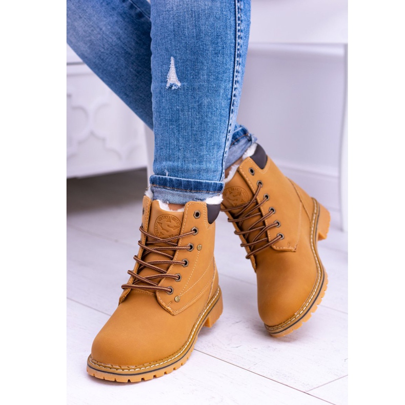 Damskie Traperki Timberki z Futerkiem Smith's Polari brązowe 1