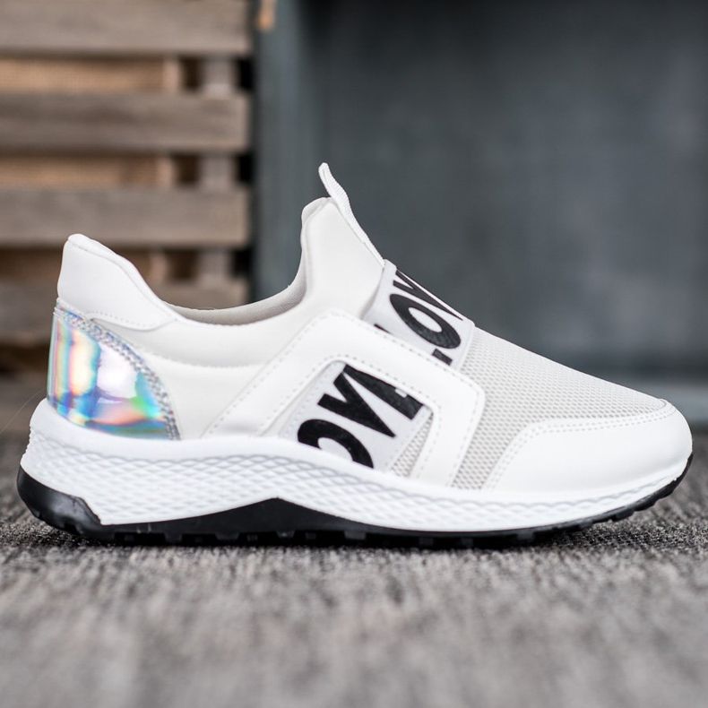 Seastar Slipony Na Platformie Love białe 2