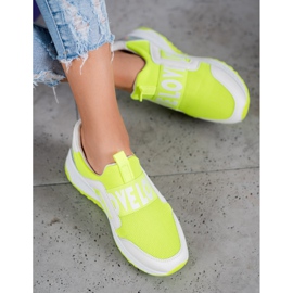 Seastar Slipony Na Platformie Love białe zielone 1