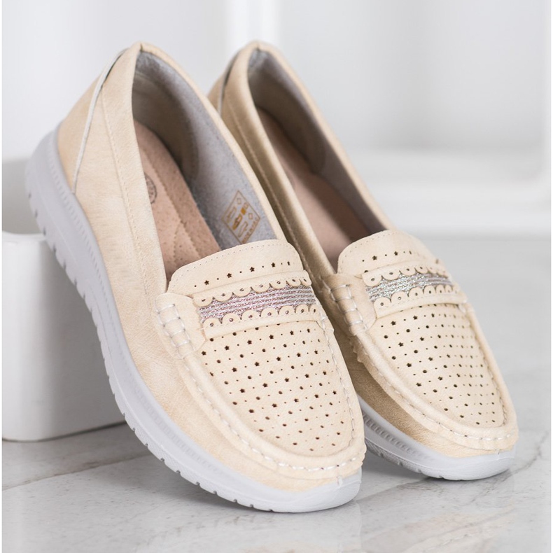 Small Swan Mokasyny Na Platformie brązowe 2