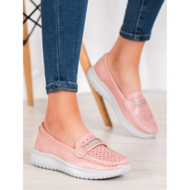 Small Swan Mokasyny Na Platformie różowe 2
