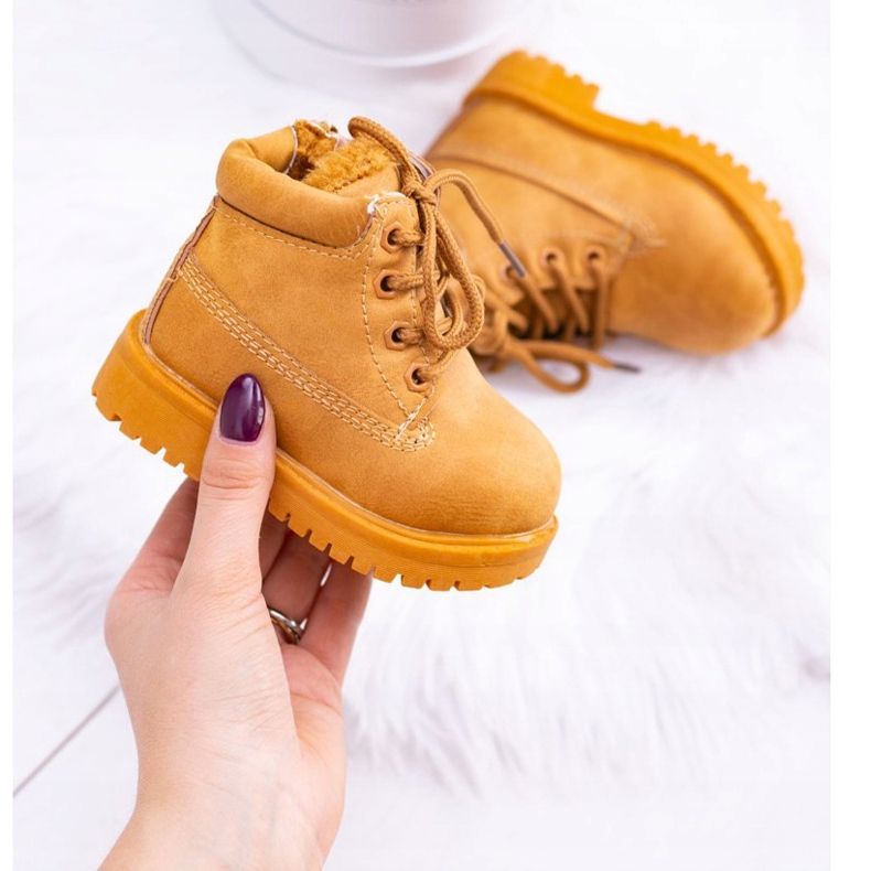 FRROCK Dziecięce Ocieplane Trapery Botki Camel Dexter brązowe 1