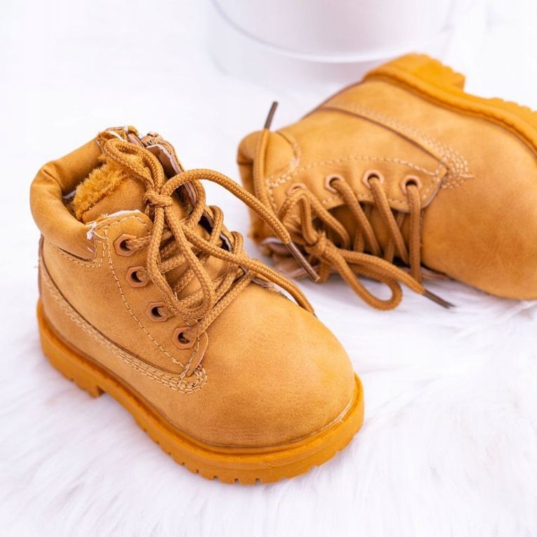 FRROCK Dziecięce Ocieplane Trapery Botki Camel Dexter brązowe 2