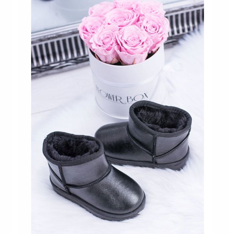 FRROCK Ocieplane Dziecięce Botki Śniegowce Czarne Scooby 2