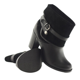 Czarne klasyczne buty damskie botki zimowe Edeo 1754 3