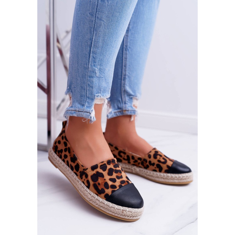 NFR Damskie Espadryle Leopard Flaty brązowe 1