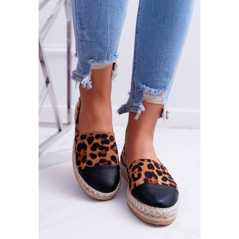 NFR Damskie Espadryle Leopard Flaty brązowe 2