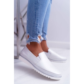 Mokasyny Damskie Sergio Leone Srebrne Magento szare 1