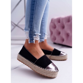 Espadryle Damskie Czarne Platforma Ringer 1