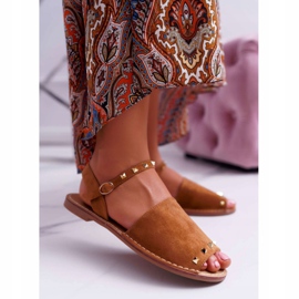 Damskie Sandały Lu Boo Zamszowe Camel Silena brązowe 1