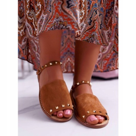 Damskie Sandały Lu Boo Zamszowe Camel Silena brązowe 2