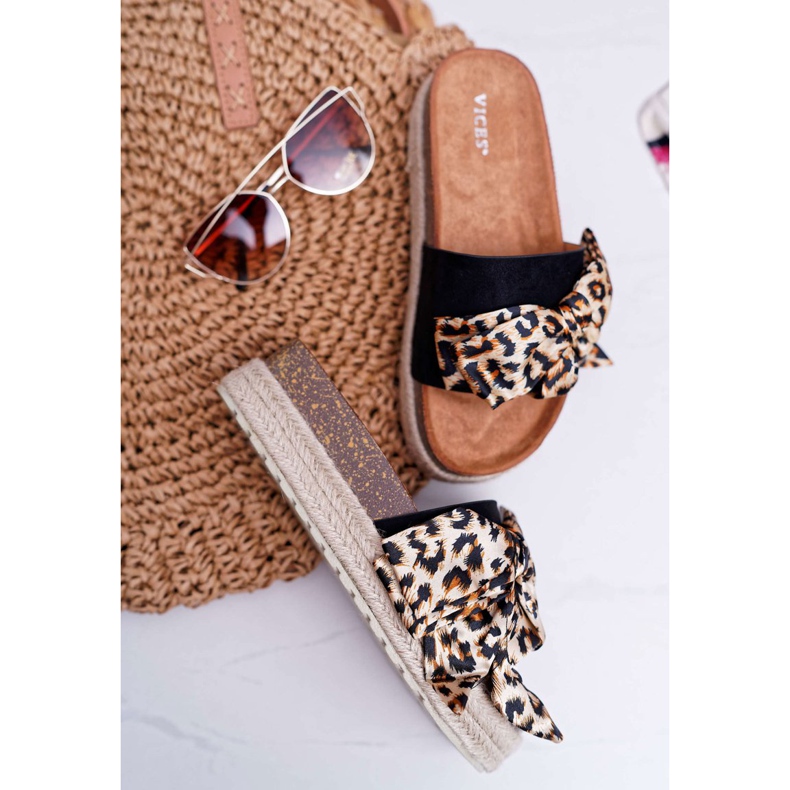 Klapki Damskie Vices Czarne Leopard 6275 2