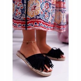PV1 Klapki Damskie Czarne Boho Vices 8458 1