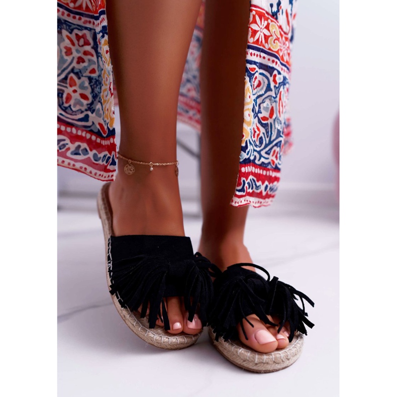 PV1 Klapki Damskie Czarne Boho Vices 8458 2