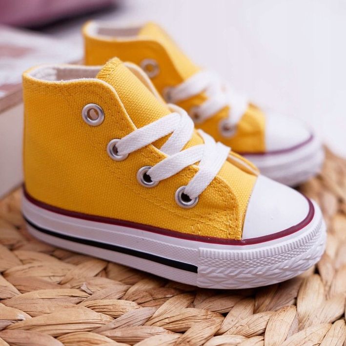 FRROCK Dziecięce Trampki Klasyczne Wysokie Żółte Filemon 1